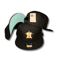 Houston Astros Black with Iconic Star Logo and Mint Green Undervisor - Snapback Cap