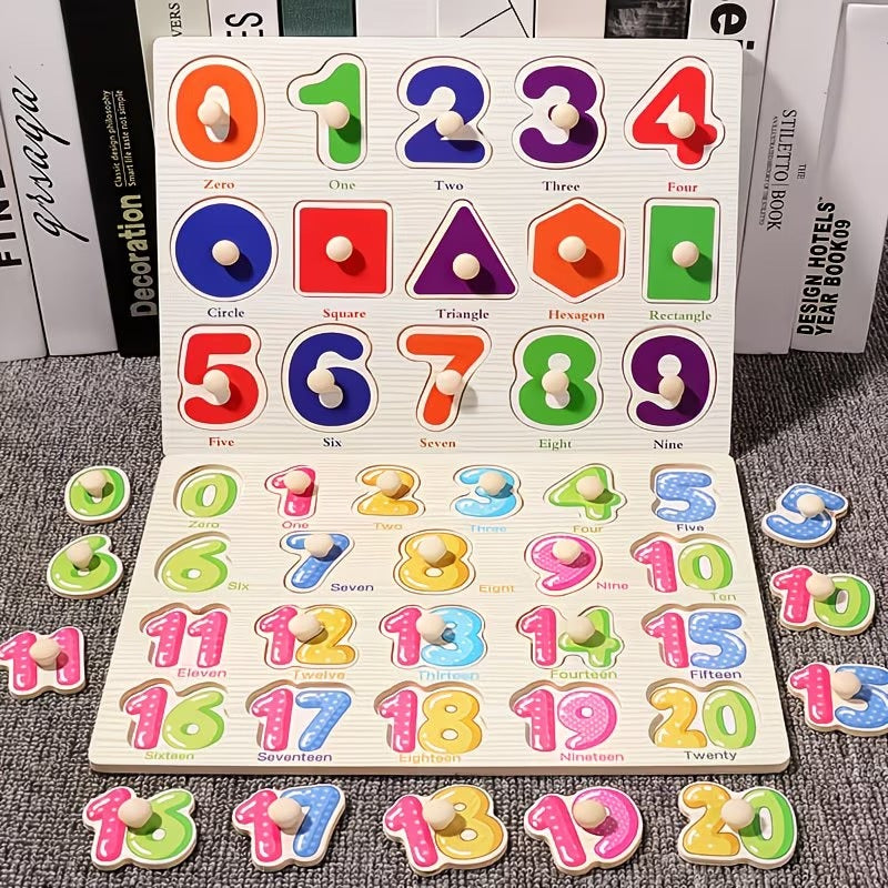 3d wooden puzzle childrens number recognition
